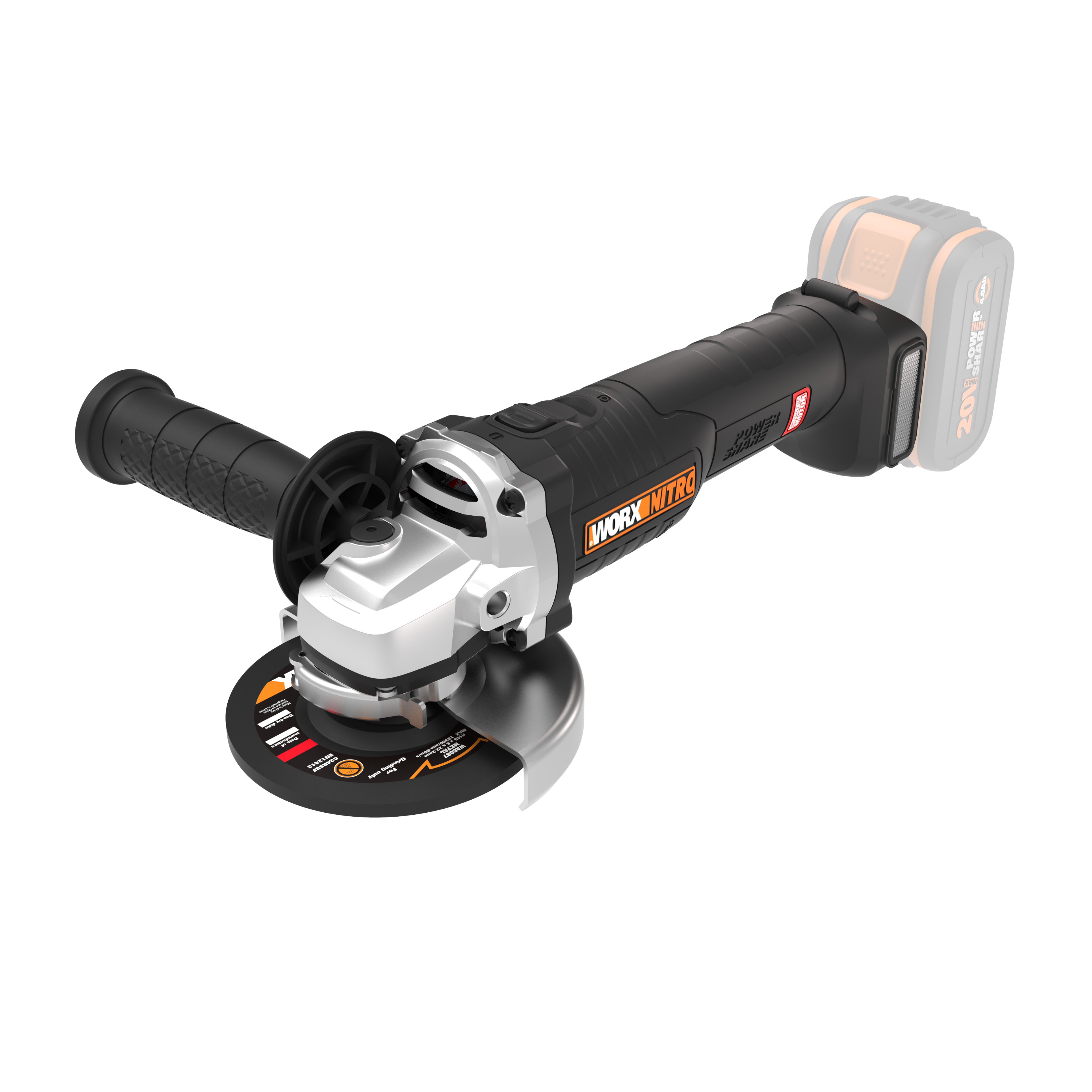 Worx WX813.9 - Amoladora Brushless 115mm 20V S/bat
